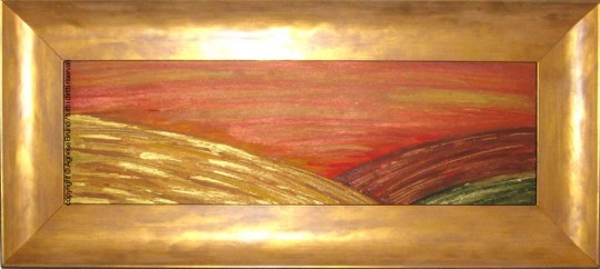 terre d'autunno / acrilici stucco e vernice su tela / cornice effetto rame bordo laterale nero / gennaio 2007